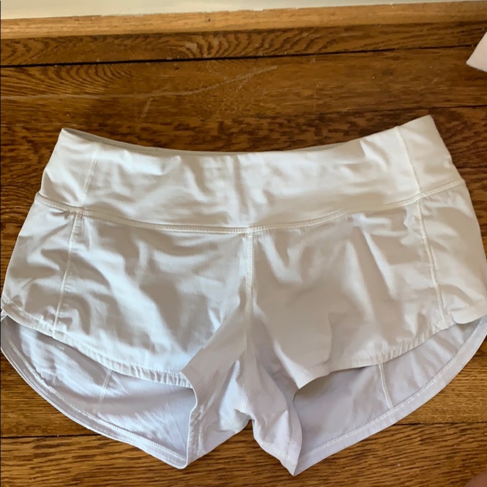 White lulu speed up shorts size 4